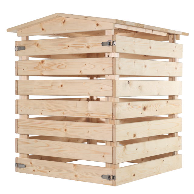 Holzkomposter, Schnellkomposter mit 400l Füllvolumen, Komposter Holz mit Deckel